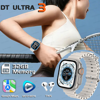Men Sport Smart AI Watch DT Ultra 3 Smart Watch 4GB MP3 MP4 Player Bluetooth Network Sharing APP Store ChatGPT GPS Map NFC Watch