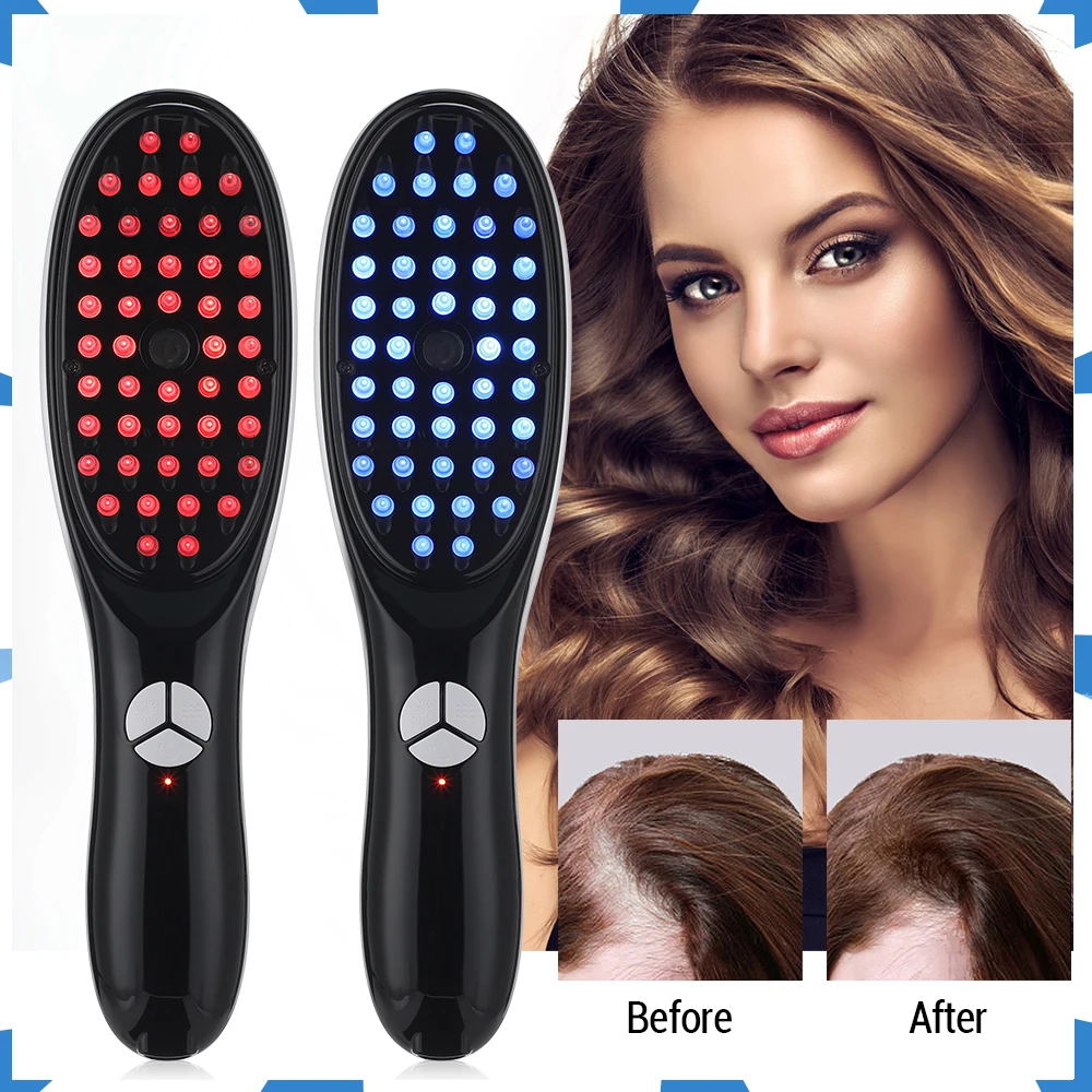 

Electric Spray Massage Comb Micro Current Scalp Meridian Massager Anti Hair Loss Relieve Fatigue Red Blue Light Promote Growth