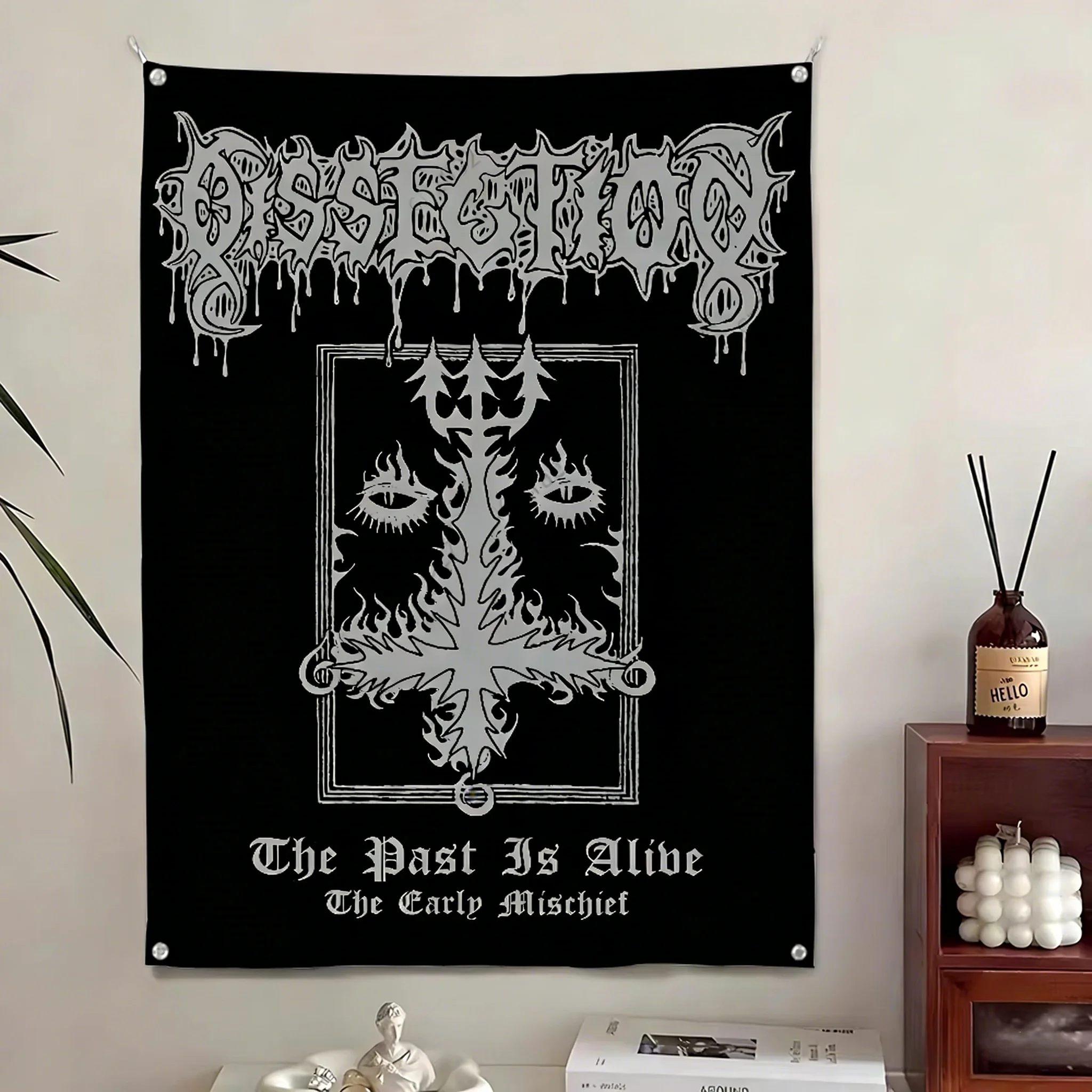 Nordic  Metal Wall Tapestry Blackened Gothic Art Decor Bedroom Enhance spatial aesthetics Simple Installation without flagpole