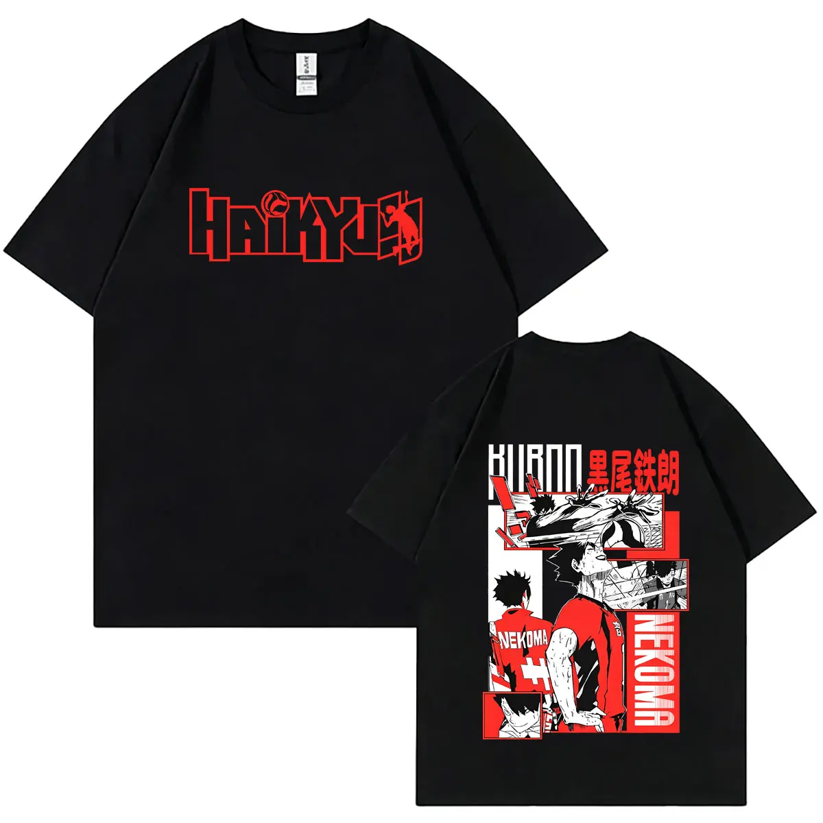 

Anime Haikyuu Kuroo Tetsurou T-shirt Men Women Retro Manga Oversized Streetwear Men's Fashion Casual Short Sleeve T Shirts Tops