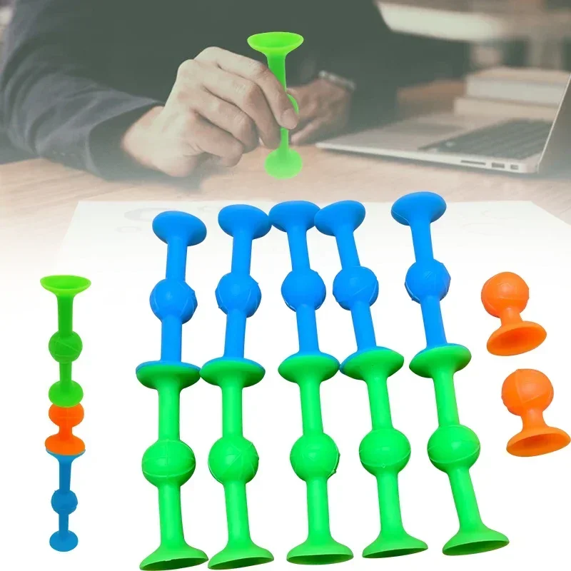 7/12pcs Soft Sticky Suction Dart Fidget Toy Family Interactive Game Pop Silicone Dart Decompression Toy Party Favors For Guests