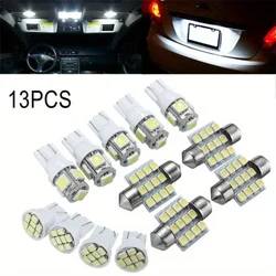 13pcs Car LED Lights White T10 W5W Cars Interior Light Bulb Reading Light 31mm Map Dome License Lamp
