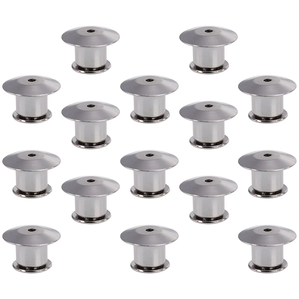 

15 Pcs Flat Head Buckle Cap Replacement Brooch Pin Keepers DIY Backs for Books Crafts