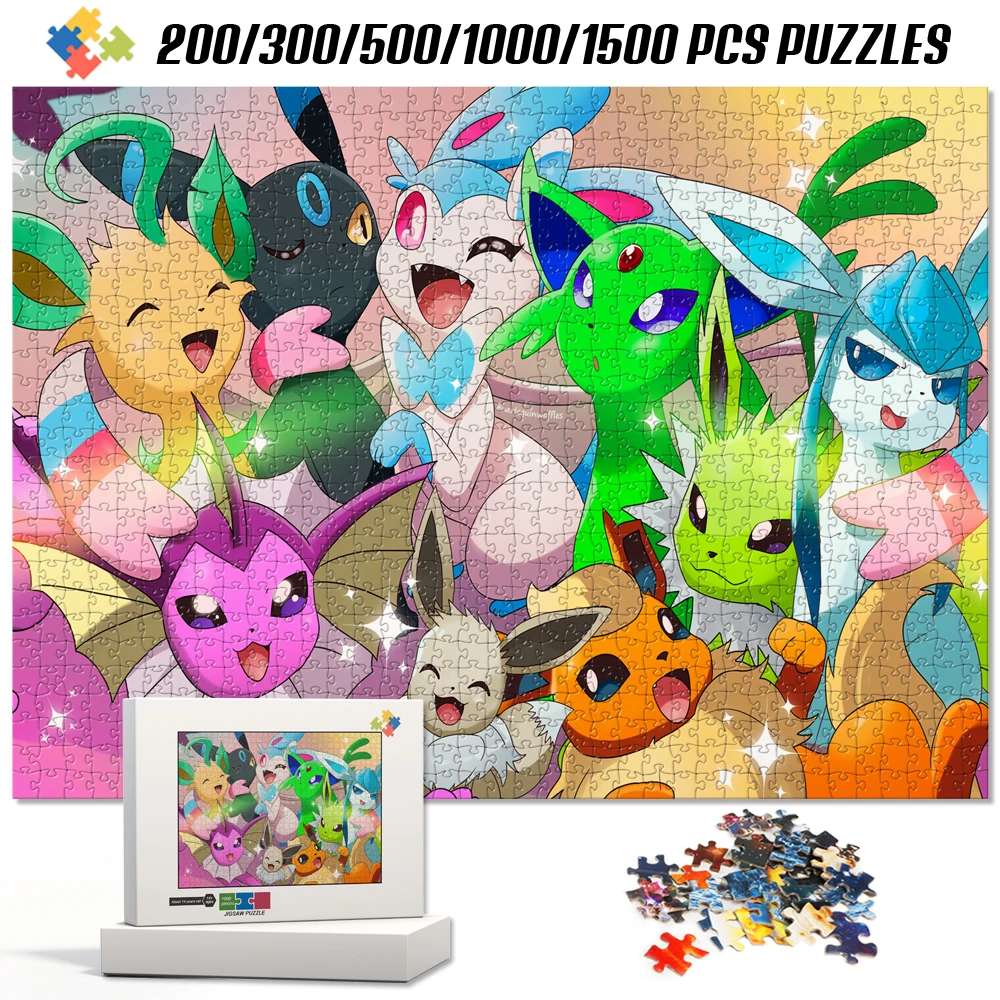 

Pokemon Eevee Evolution Jigsaw Puzzle 1000Pcs for Adults Kids Educational Puzzle Table Game Children Toys Birthday Festival Gift