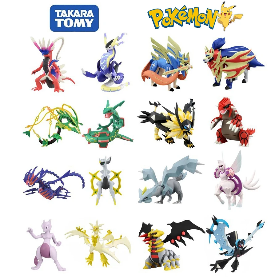 TAKARA TOMY 3-5inch Pokemon Action Figure Eternatus Dialga Zacian Arceus Rayquaza Battle Figure Doll Set Anime Model Gifts