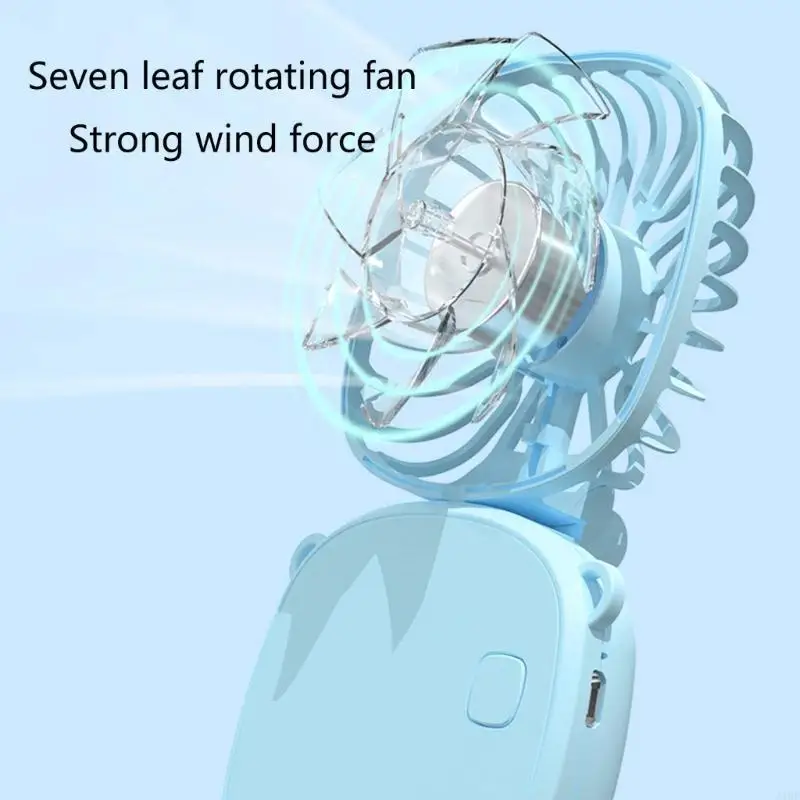 J1HF Hanging Necks Foldable Small Electric Fan Handheld Creative Student Dormitory