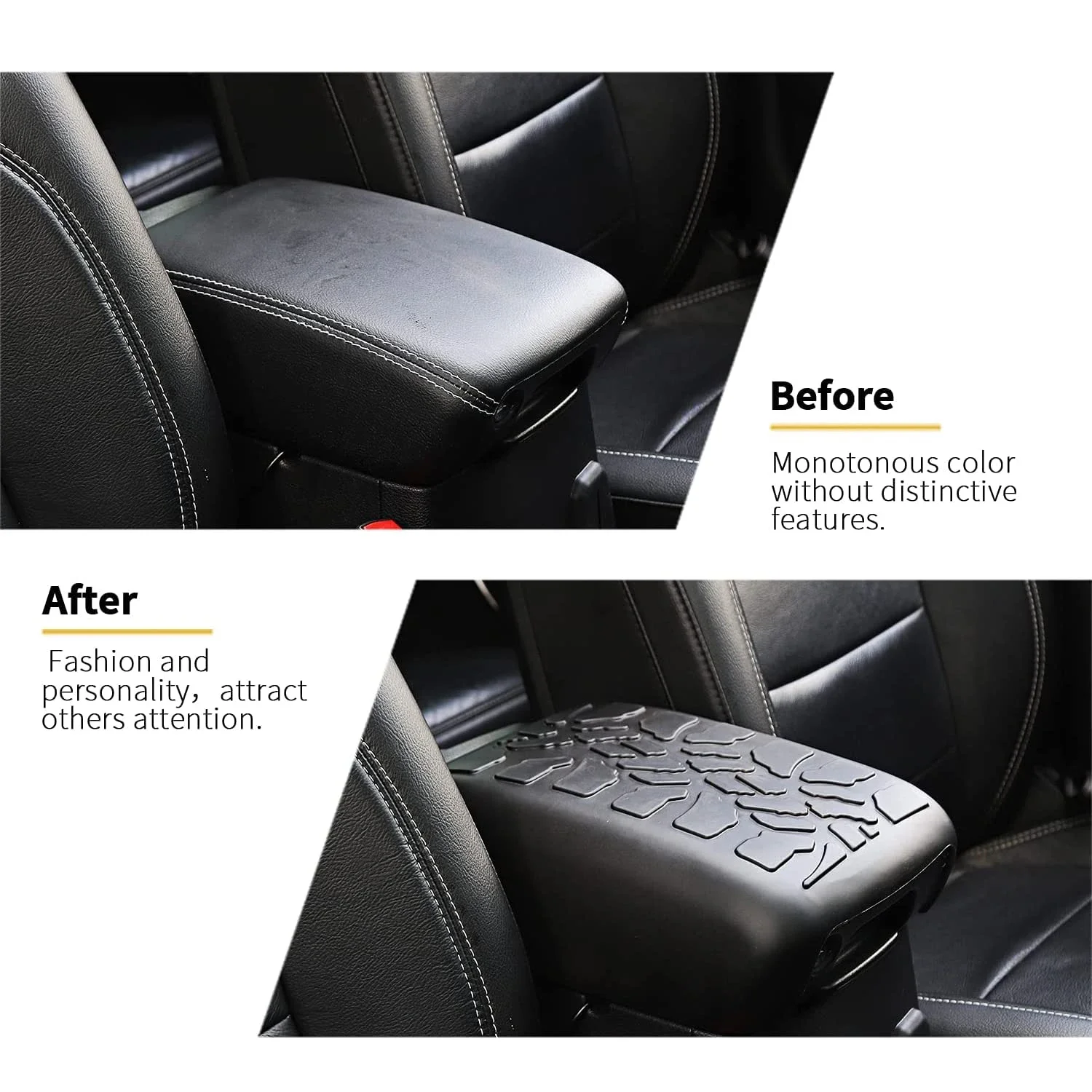 Waterproof Rubber Protector Pet Pad Center Console Armrest Box Cover For Jeep Wrangler TJ 2000-2006 JL Gladiator JT 2018-2023