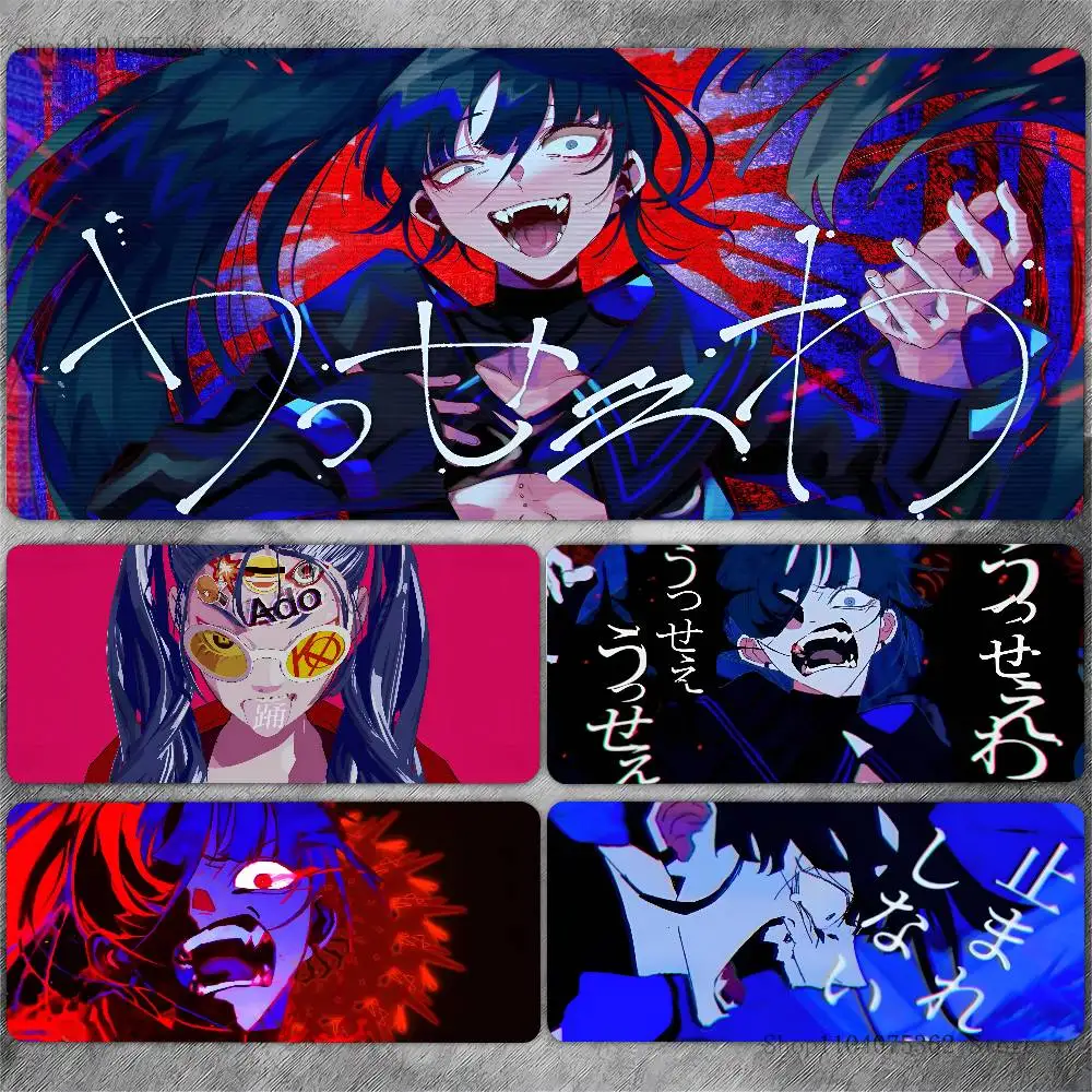 Ado Singer Anime Mouse Pad Large Gaming Keyboard Mat LockEdge Rubber Computer Office Accessories