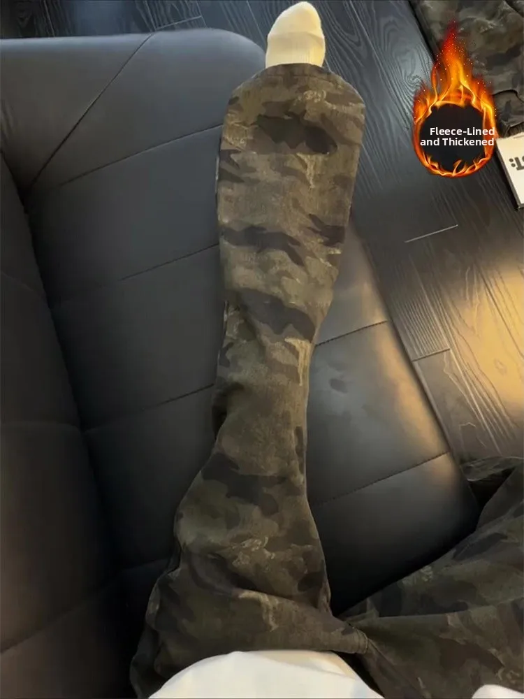 

Мужские джинсы-камуфляж в стиле ретро-американский фэшн, прямые, облегающие, с эффектом похудения, зимние, бренд Bell Bot