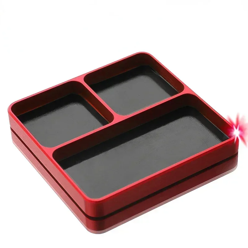 1PCS Aluminum Alloy Screw Tray Magnetic Tool Storage Plate Square Maintenance Box for RC Car Truck Accessories