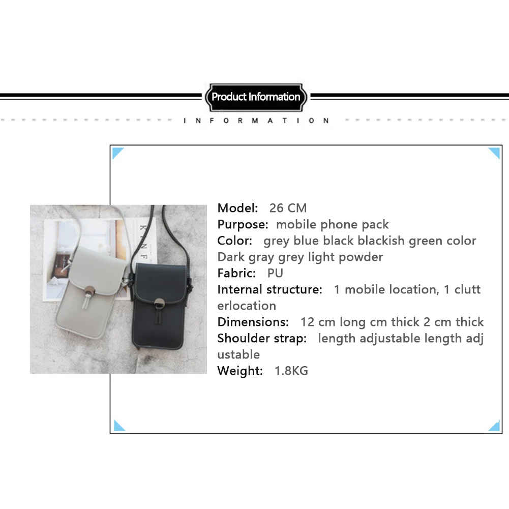 Women Mobile Phone Bag Fashion Touch Screen Shoulder Phone Bag Crossbody Bags Leather Mobile Wallet Bags IPhone 13 14 Huawei