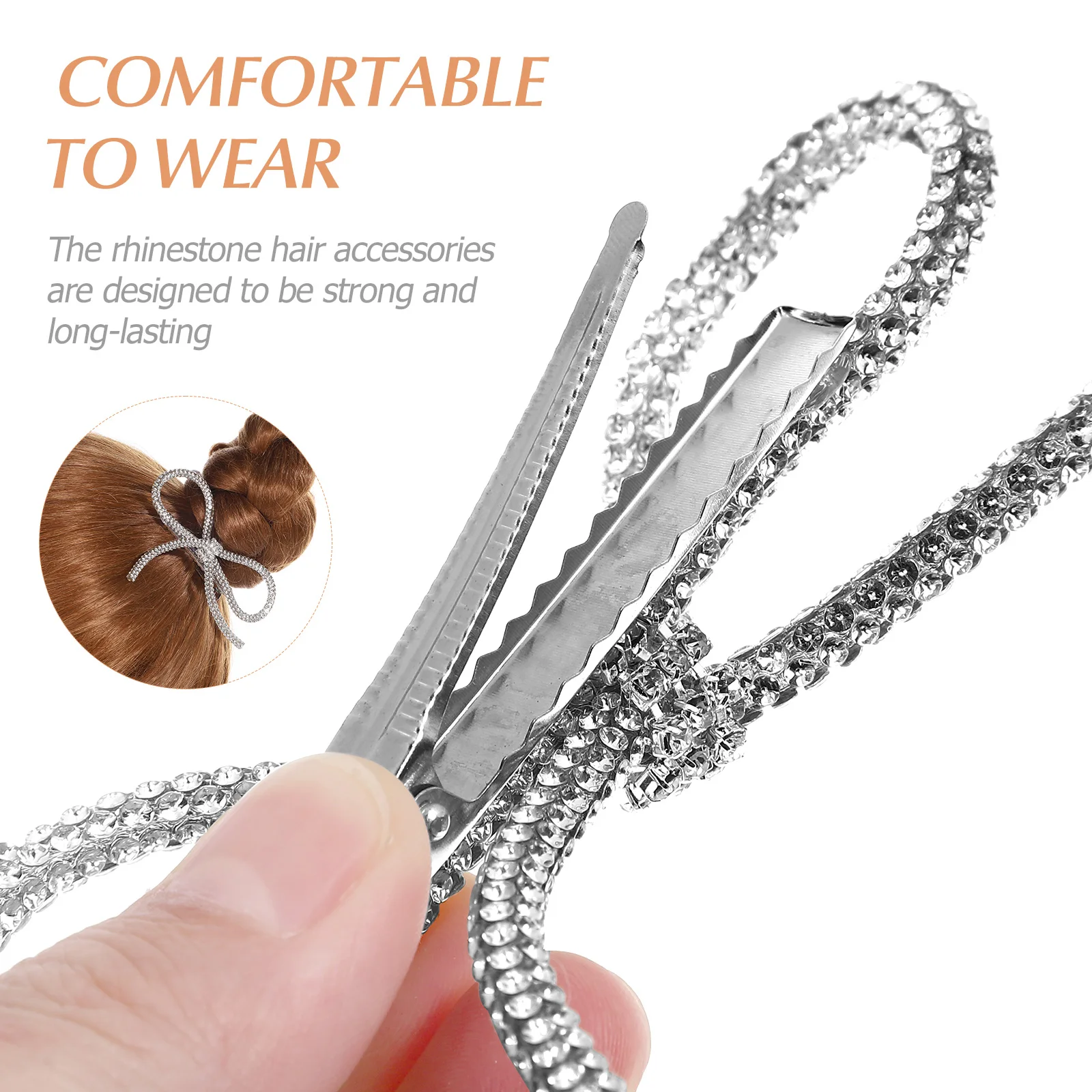 

4 шт., заколки для волос с бантом, декор со стразами, легкие прочные банты для волос для свадебной вечеринки, помолвки, бант со стразами