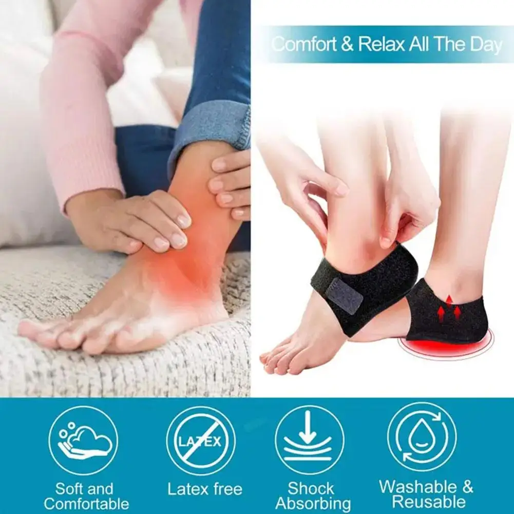 Almohadilla de Gel para aliviar el dolor en el talón, calcetín para fascitis Plantar, para el cuidado de la piel del pie, N0E8, 1 par