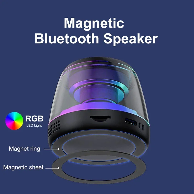 

M2 Magnetic Bluetooth speaker RGB mini portable speaker magnetic phone holder ring wireless sound box Bluetooth speaker tower