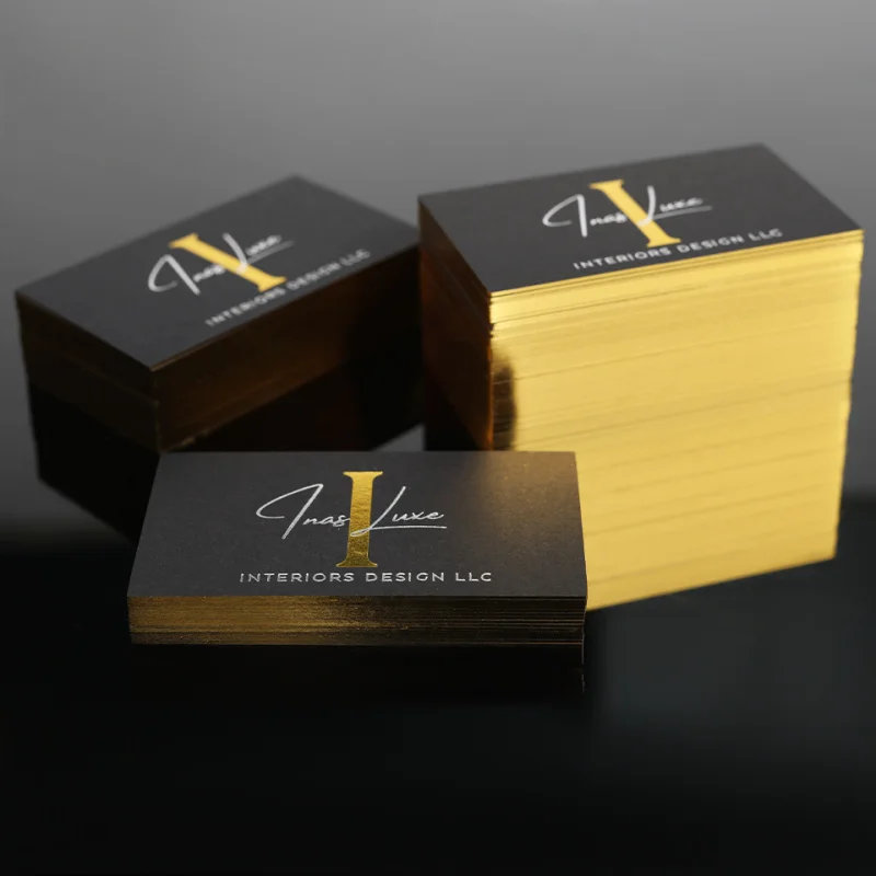 20 0.Zhang.Custom.Customized black business card with foil logo hot stamping, cotton paper design enterprise visi