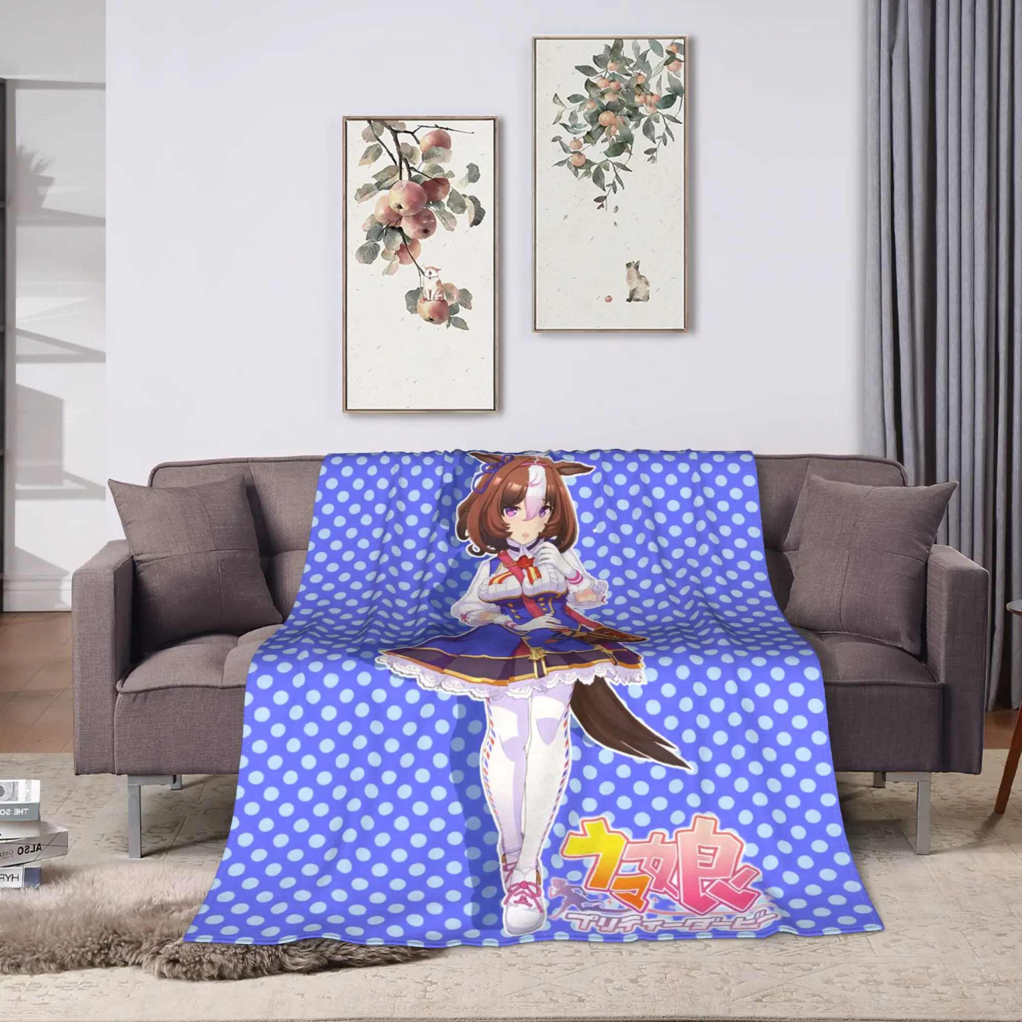 Meisho Doto UmaMusume Pretty Derby Blanket  Super Warm Print Plush Throw Blanket For Girls Boys Couch Bed Bedspread Bed Cover