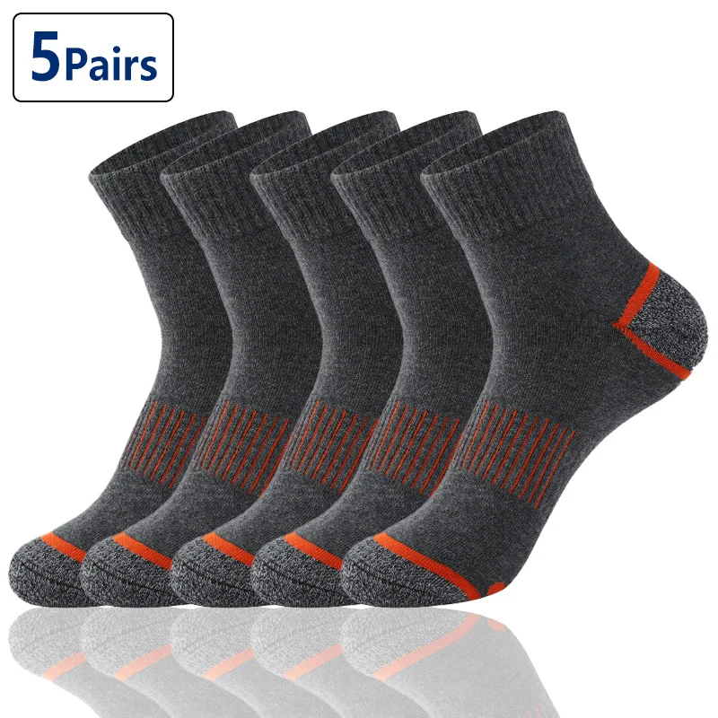 5 Pairs High Quality Lot Men's Socks Casual Breathable Run Sports Socks Male Cotton Socks Winter Black Socks Men Large size38-43