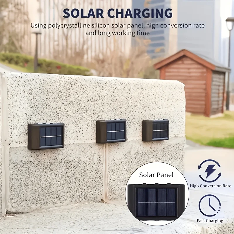 1/2/4/8Pack Solar Powered Wall Lights Outdoor Waterproof LED Solar Light Up and Down Luminous Lighting for Garden Fence Decor
