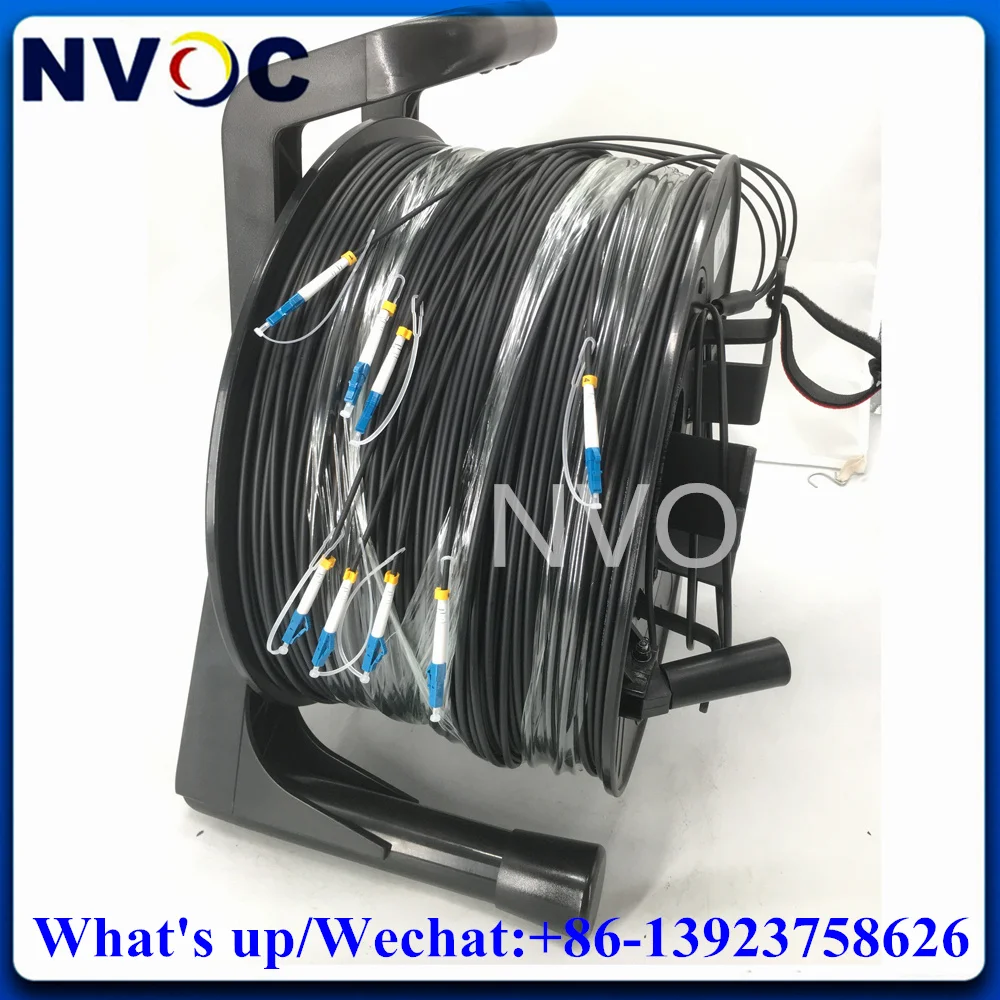 SMF 500M 4C LC/ODC/ST/SC PCD380 Portable Field Deployable Tactical Reels 4Strands LC-LC SM Armored Fiber Optic Patch Cord Cable