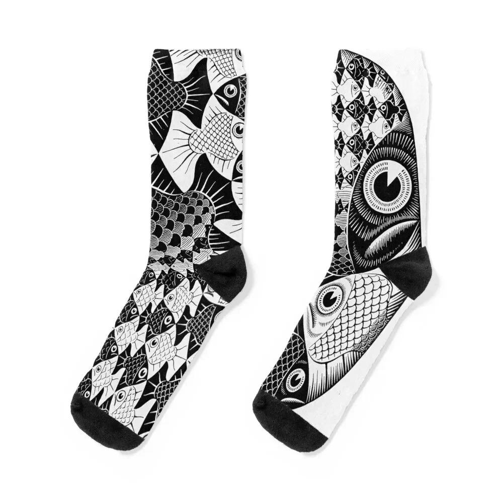 

m c escher art paintings Socks christmas gifts winter gifts retro new year Women's Socks Men's