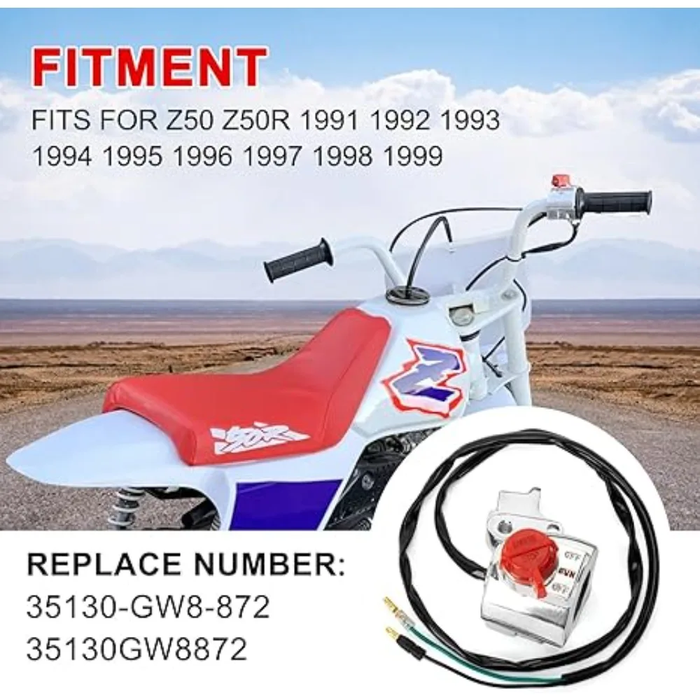 Motorcycle Z50R Right Start Stop Kill Switch Fits for Honda Z50 Z50R 1991-1999 Replace#35130-GW8-872 35130GW8872