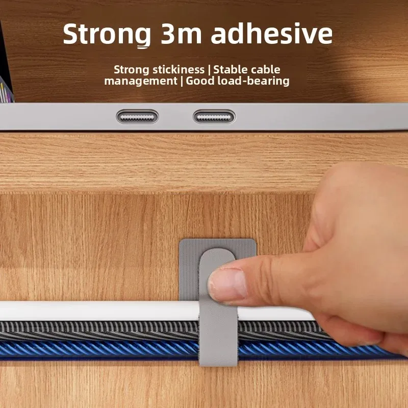 منظم كابلات سطح المكتب - مشابك ذاتية اللصق وربطات فيلكرو، مدير الأسلاك لكابلات البيانات وأسلاك الكمبيوتر