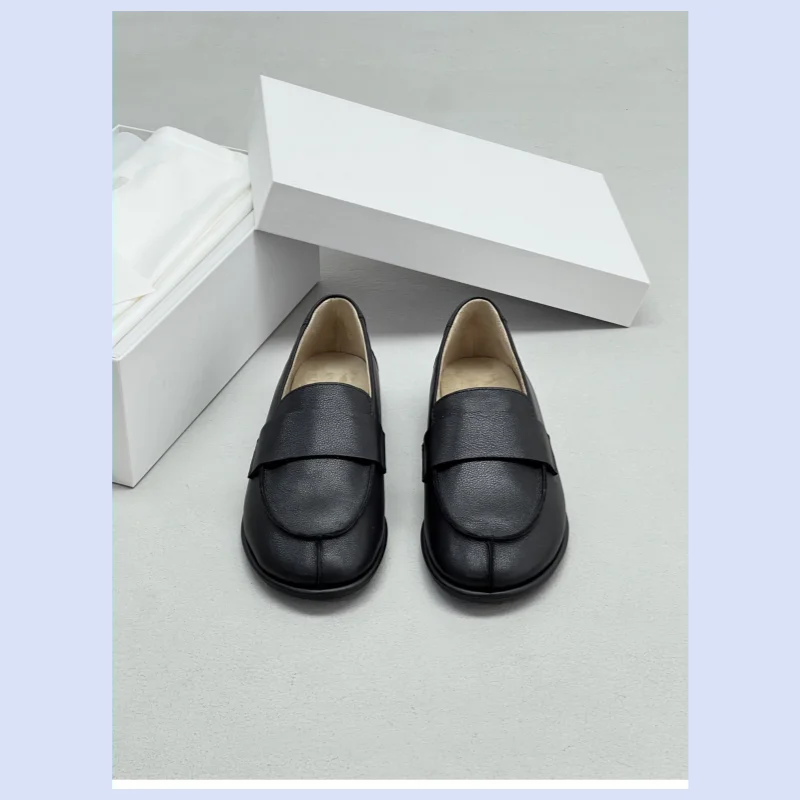Women's old money style suede one foot versatile flat bottomed lazy bean shoes Le Fu shoes