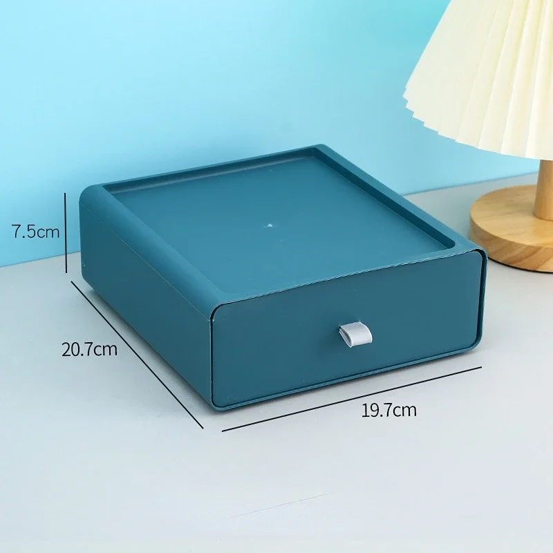 Desktop cosmetics storage box Color contrast drawer type shelf Student desk Stationery storage box Office sorting