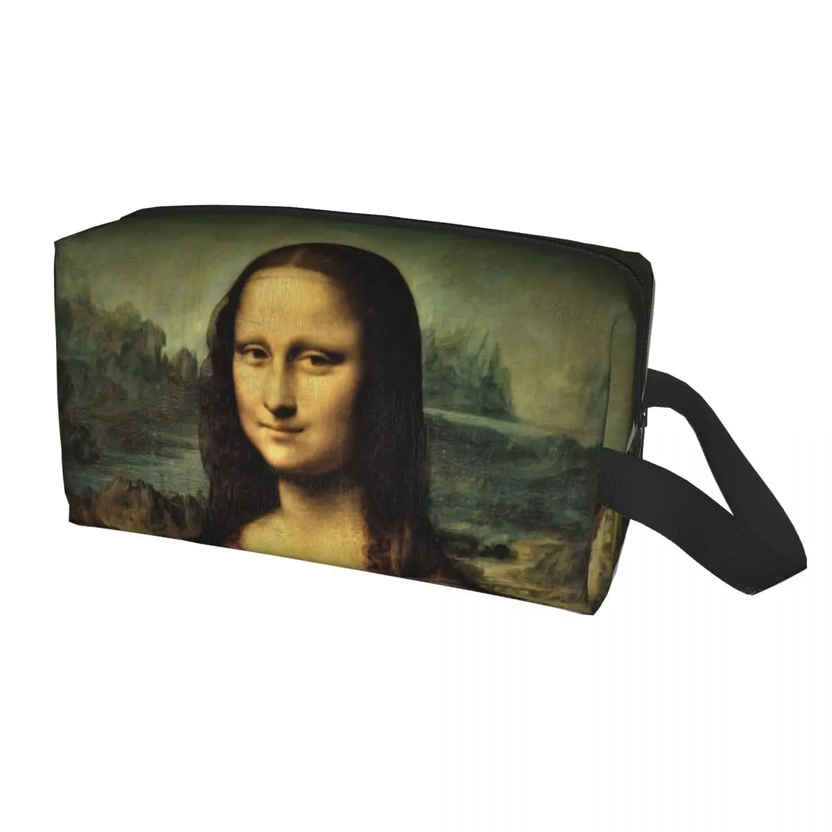 Custom Classic Mona Lisa By Leonardo Da Vinci Toiletry Bag Painting Art Cosmetic Makeup Organizer Lady Storage Dopp Kit Box