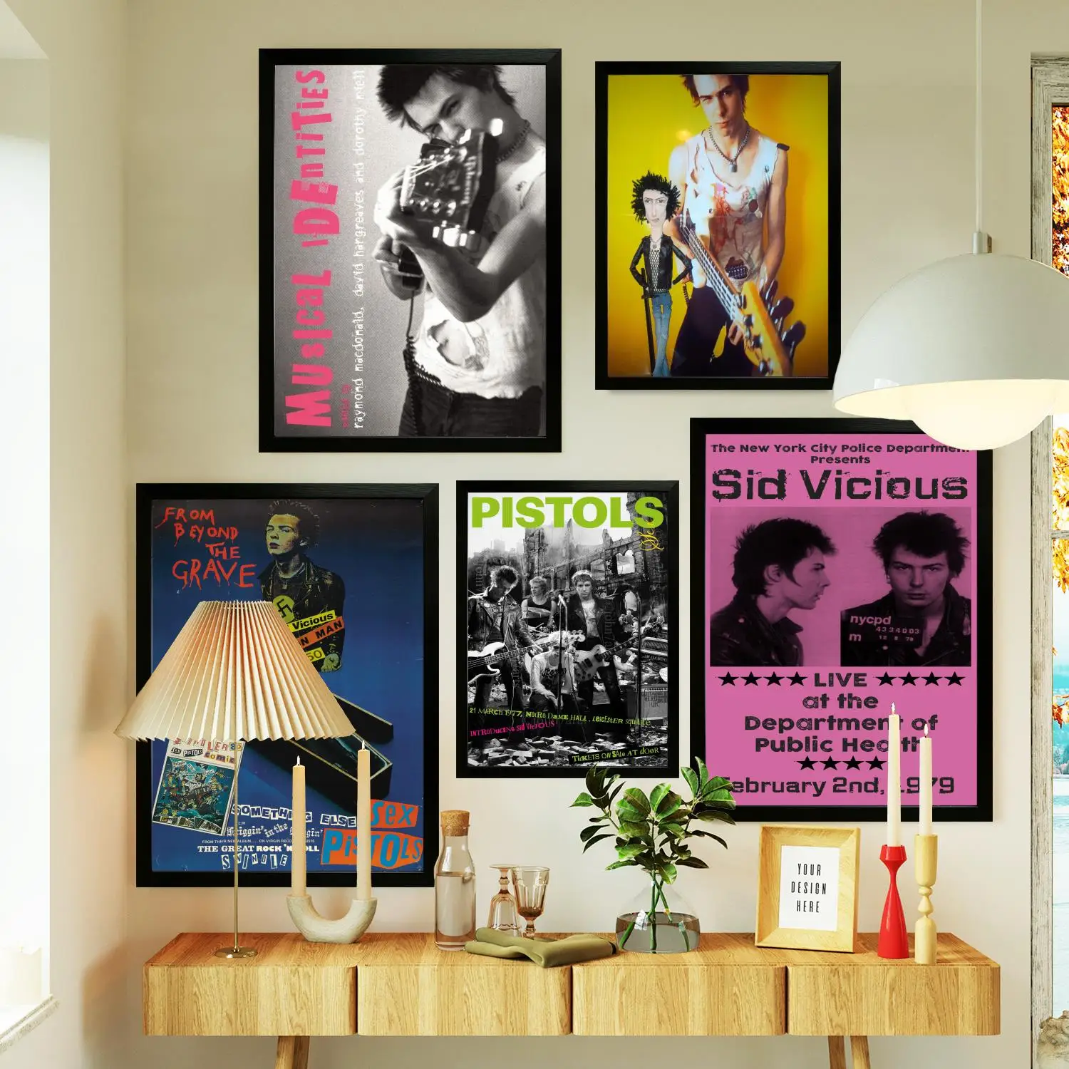 sid vicious Poster Prints Wall Art Canvas Painting Poster For Modern Family Living Room Home Decor