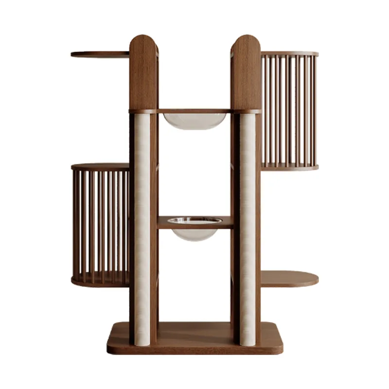 

Solid wood cat climbing frame nest tree integrated large Maine multi luxury home walnut