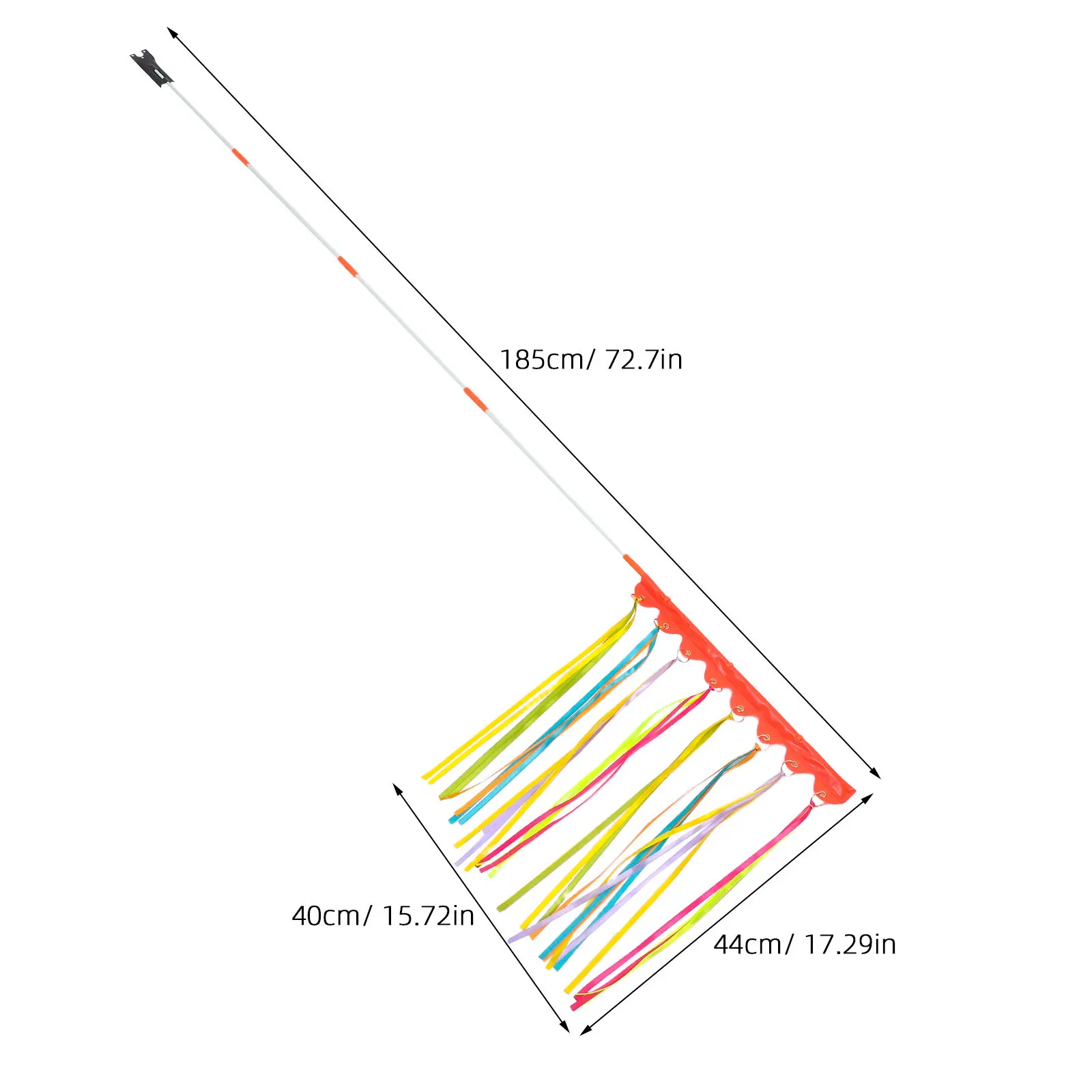 1Set Bike Safety Flag Set Fiberglass Pole Polyester Flag High Visibility Wavy Pattern for Cycling Commuting Family Outings
