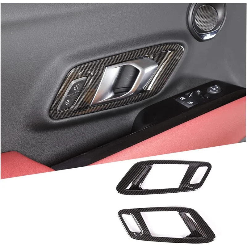 

For Toyota Supra GR MK5 A90 2019-2022 Carbon Fiber Car Inner Door Handle Frame Trim Stickers Protection