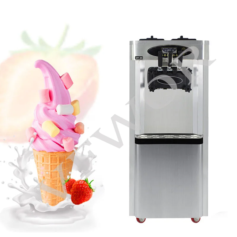 Factory Price 2 +1 Flavors Frozen Yogurt Maker Soft Ice Cream Machine for Snack Food Store