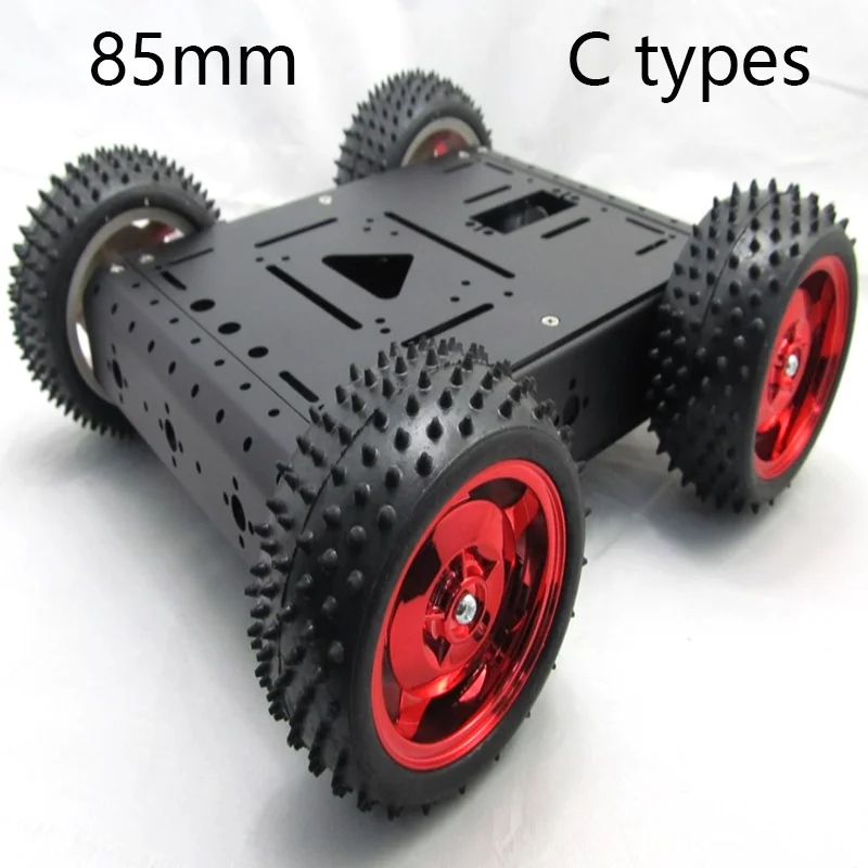 4WD RC سيارة هيكل السيارة المعدنية مع 130 مللي متر الدفة عجلة موتور تيار مباشر على الطرق الوعرة خزان مشروع سيارة روبوت لاردوينو للبرمجة لتقوم بها بنفسك عدة