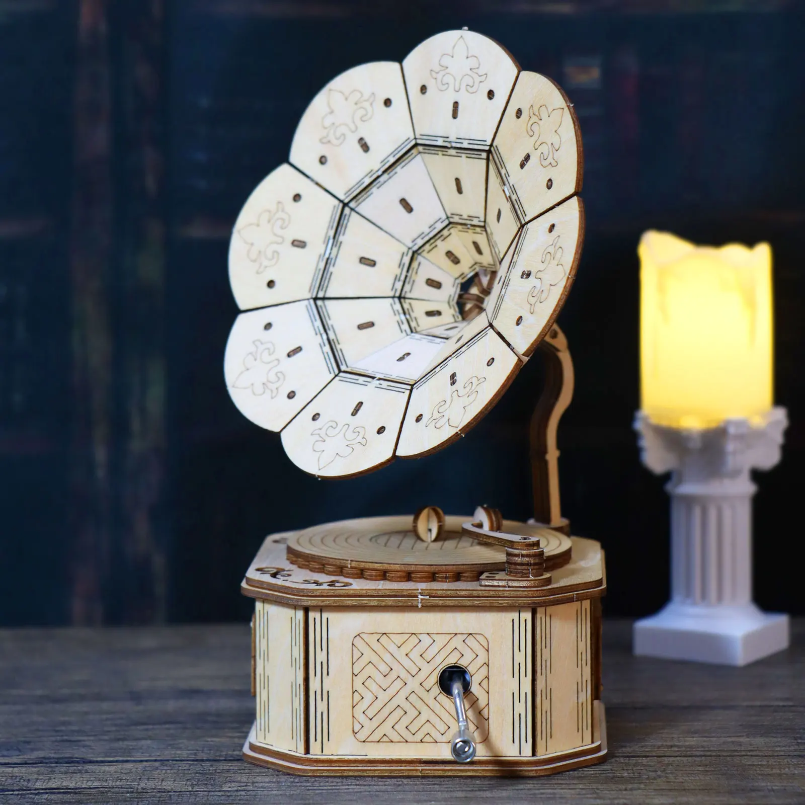 

3D деревянная головоломка с фонографом, музыкальная шкатулка «Ты мой солнечный свет», набор для сборки «сделай сам» — подарок для девочек на праздник, день рождения, Рождество