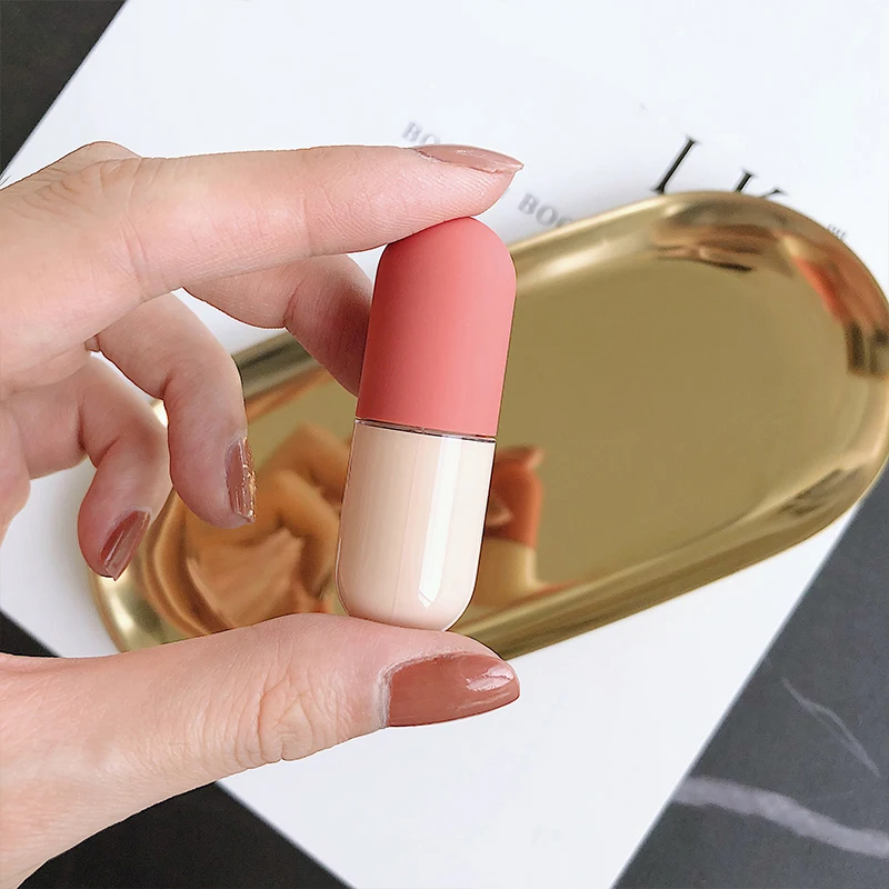 1/2/5Pcs 4.5ml Lip Glaze Empty Tube Mini แคปซูลขนาดเล็กวงกลมขวด Frosted ยางโปร่งใสพลาสติกลิปสติก Empty Tube