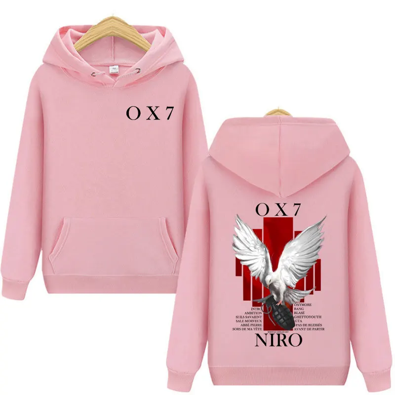Rapper Niro OX7 Álbum Merch Hoodie Homens Mulheres Roupas Hip Hop Moda Moletons com Capuz de Alta Qualidade Fleece Pulôveres de Grandes Dimensões