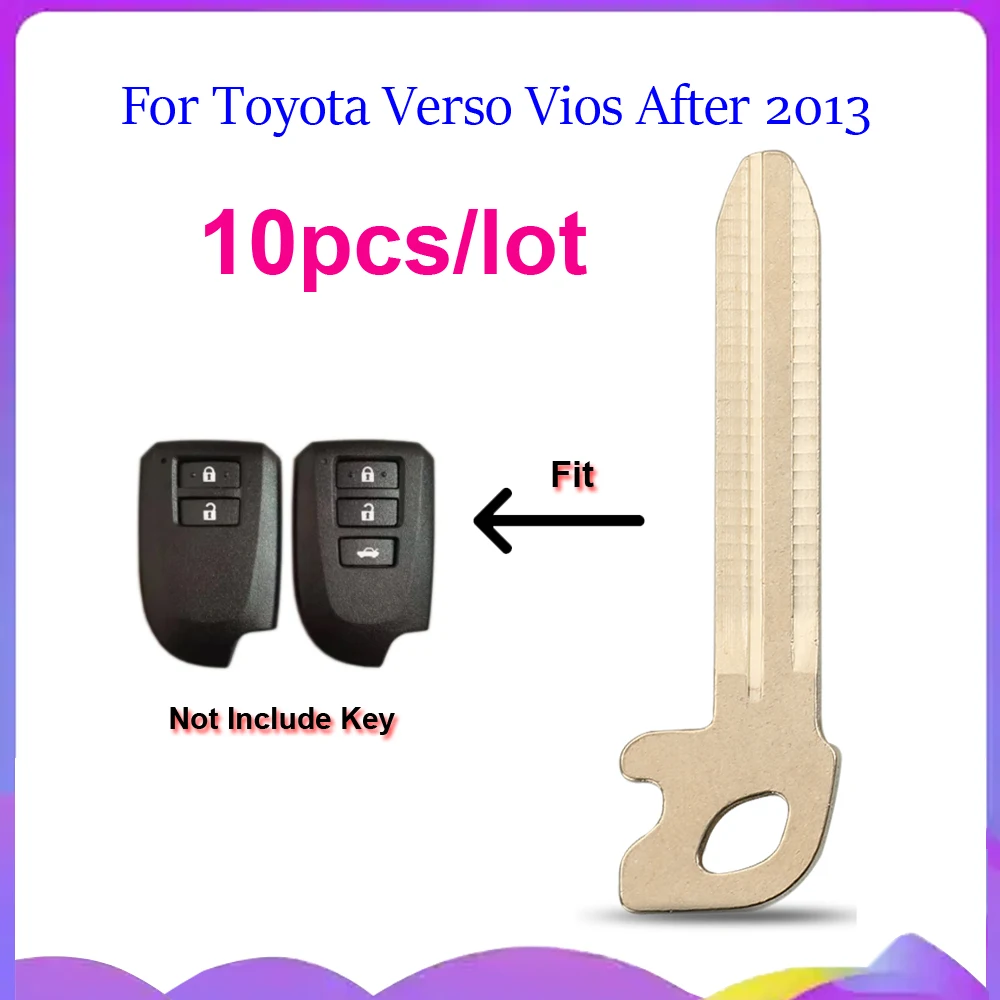 Jingyuqin New 10PCS Uncut Key Blade Keys Blank Emergency Smart Card For Toyota Verso Vios After 2013
