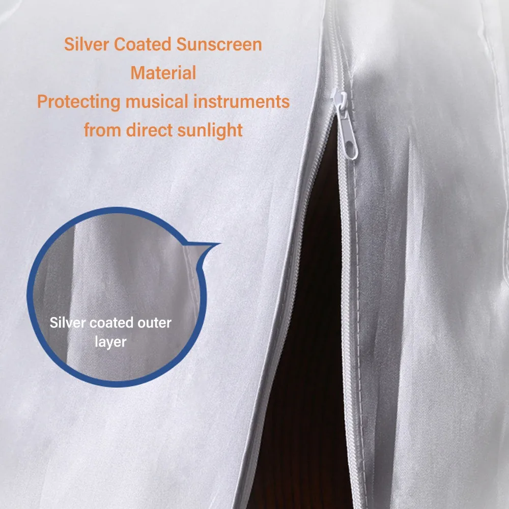 Silver Coating​ Guitar Dust Cover​ ​Waterproof​ ​42.76 X 17.13 X 5 Inches ​Guitar Protective Cover​ Foldable