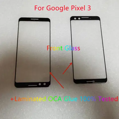 New For Google Pixel3 Pixel 3 Front Glass Touch Screen LCD Outer Panel With OCA Glue Tested