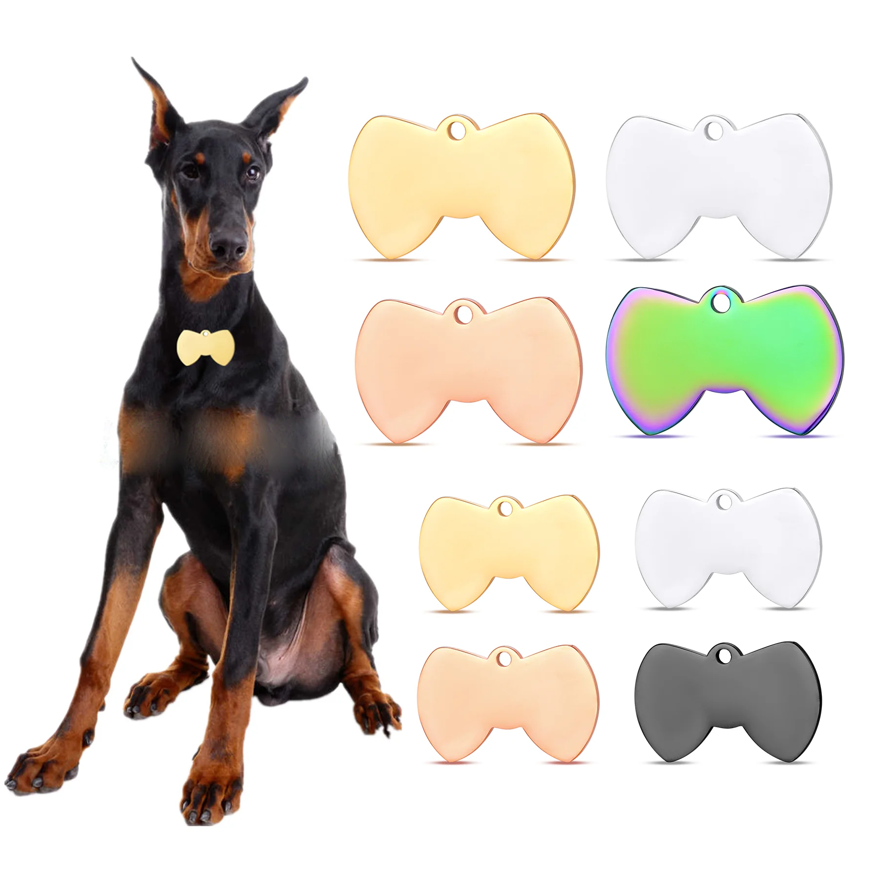 4Pcs Bow Tie Dog Id…