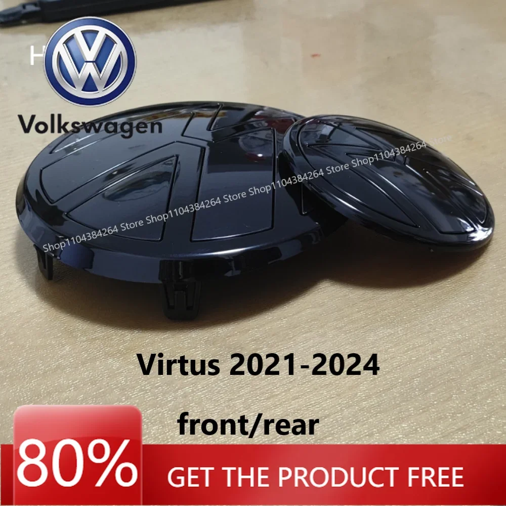 

For VOLKSWAGEN 2pcs Replacement Front Grille Emblem and Rear Trunk Lid Emblem Badge For VW Virtus 2021-2024 Emblem Badge