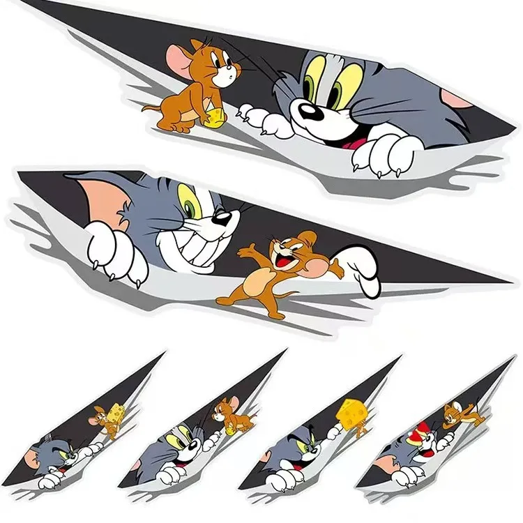 Car Stickers Scratch Masking Stickers Car Body Bumper Doors Personalized Creativity for Electric Vehicles Cat and Mouse Stickers