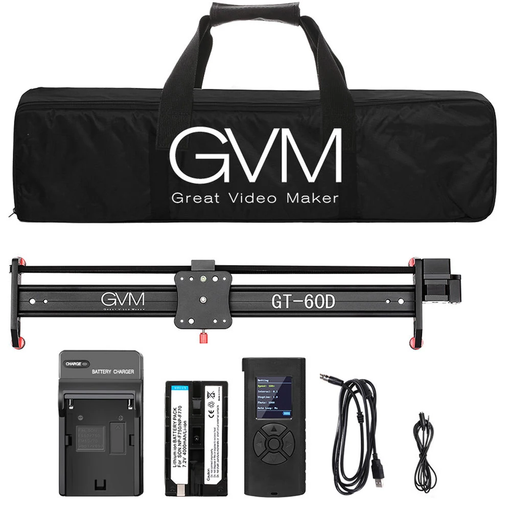 GVM GT-60D 27 inch Gemotoriseerde Camera Slider Video Rail Track Dolly Aluminiumlegering met Afstandsbediening Oplaadbare Batterij GT-60D