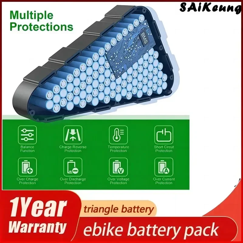 

Triangle Cell 72v 60v 52V 48V 36V 20 25AH 30AH 35ah 40 45AH Huge Capacity 2000W 50Ah 60ah Ebike Lithium Battery with 5A Charger