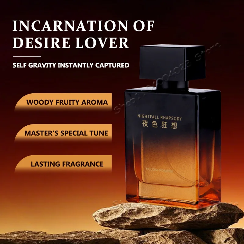 Nightfall Rhapsody Pheromone Men Eau De Parfum Woody Floral Scent Perfume Long-lasting Fragrance Masculine Charm Attract Women