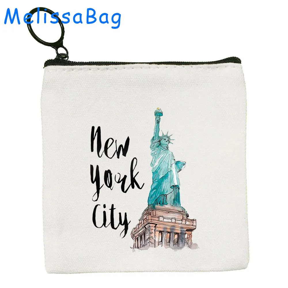 Milan Moscow Netherlands New York Paris Taj Mahal Egypt Rome San Francisco Berlin London LosAngels Coin Purse Key Case Bag Pouch