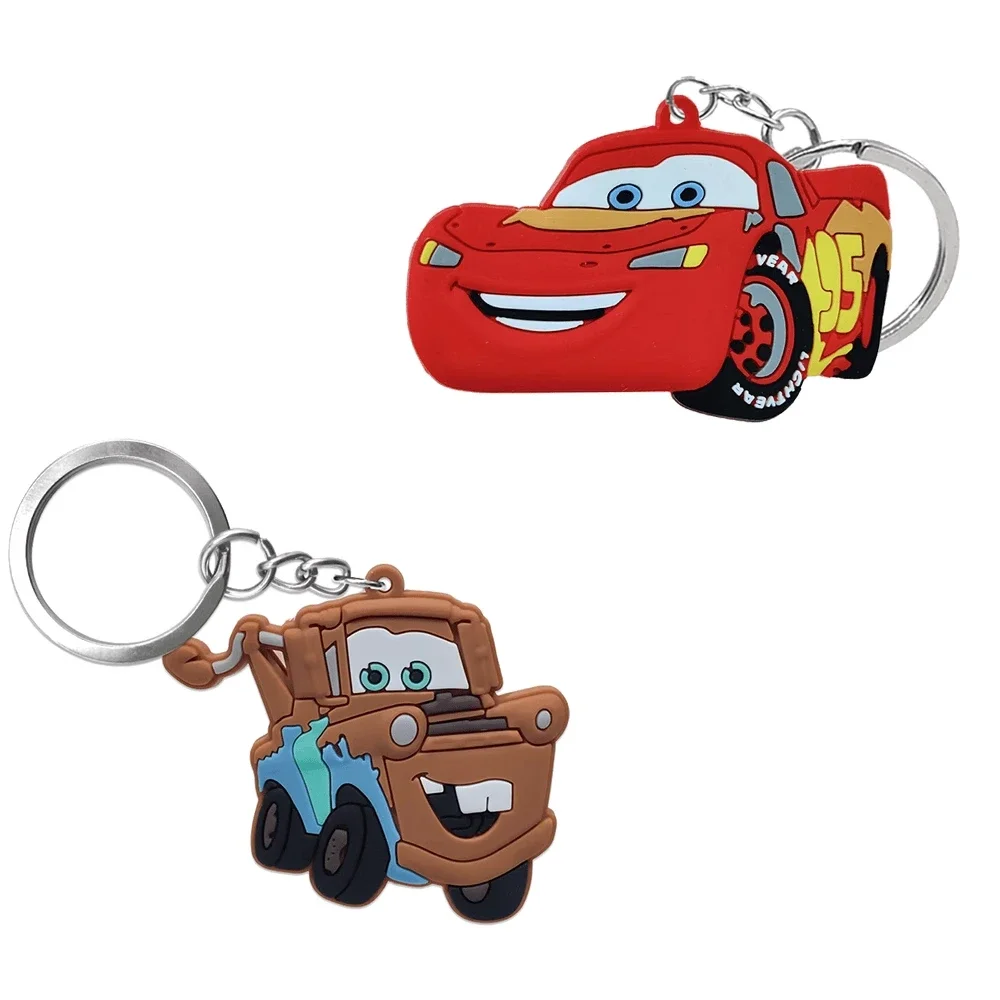 Disney Handsome Lightning McQueen Car Key Hanging Cartoon Patch Plastic Key Chain Decoration Children's Schoolbag Decoration