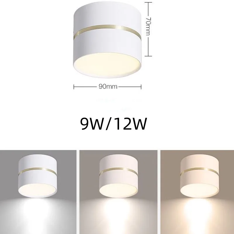 LED Spotlights Anti-Glare Downlight 7w 9w 12w Living Room Bedroom Corridor Store Surface Mounted Downlight 220v Ceiling Lamps